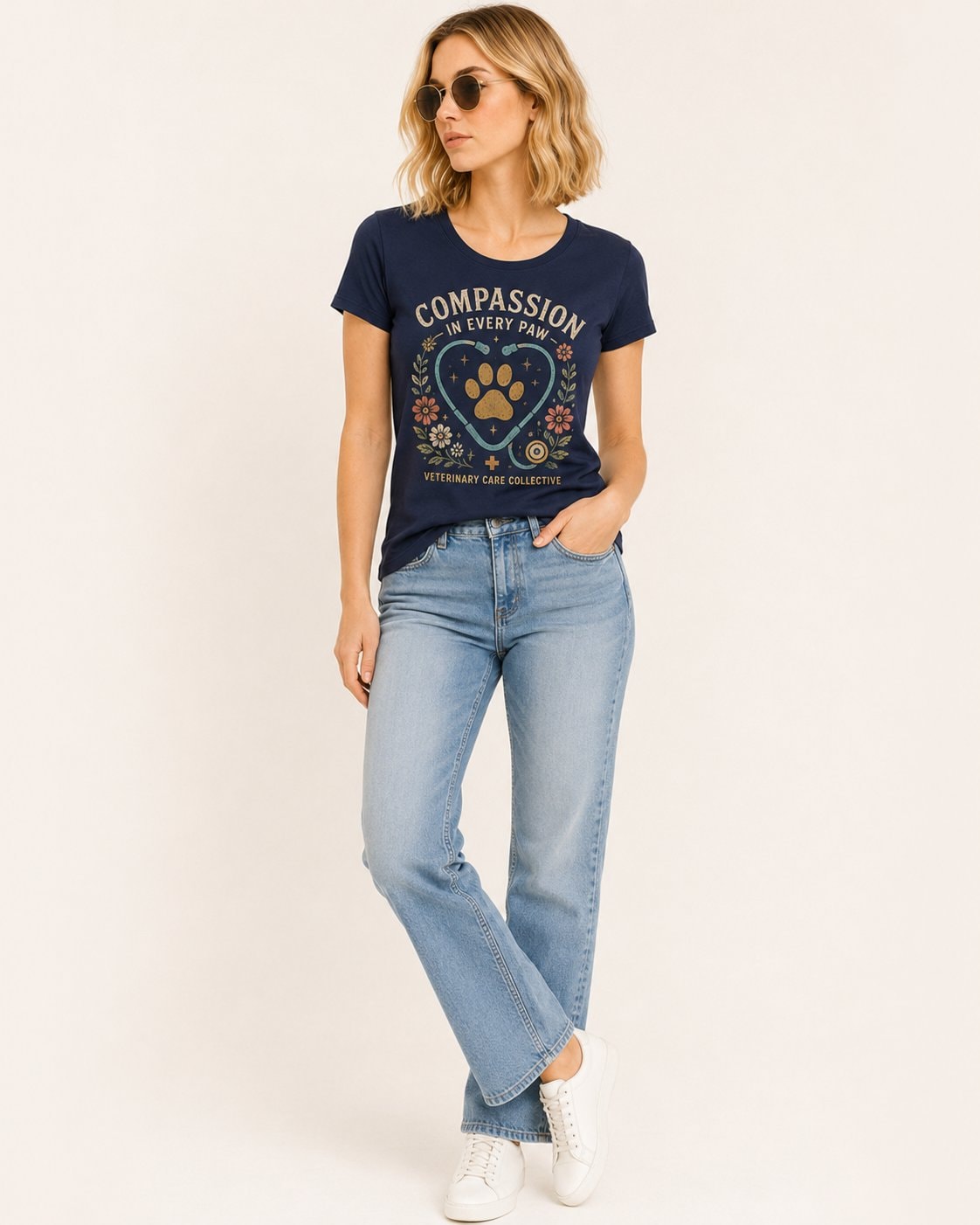 Compassion in Every Paw Vet Tech Women's T-Shirt
