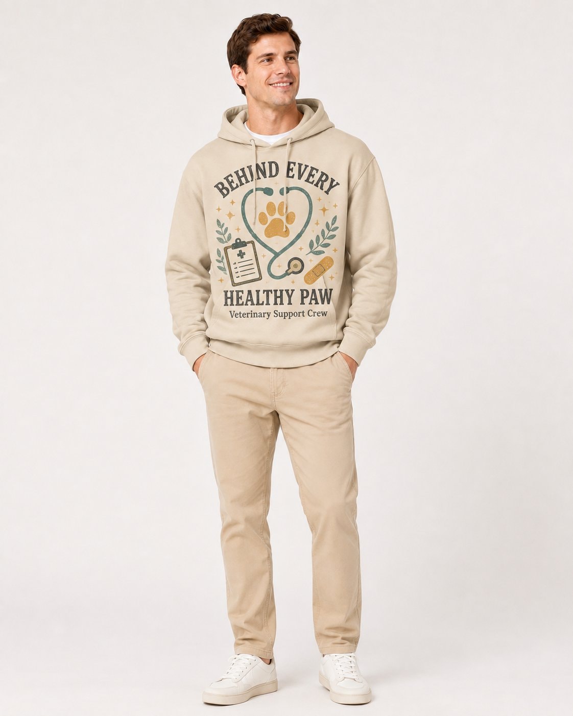 Behind Every Healthy Paw Vet Assistant Men's Hoodie