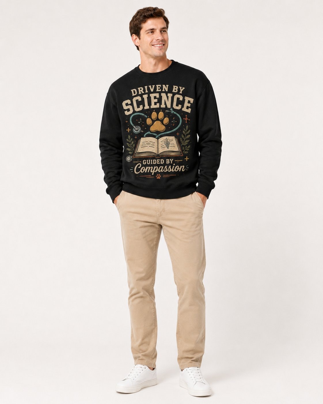 Driven by Science Guided by Compassion Veterinarian Men's Sweatshirt