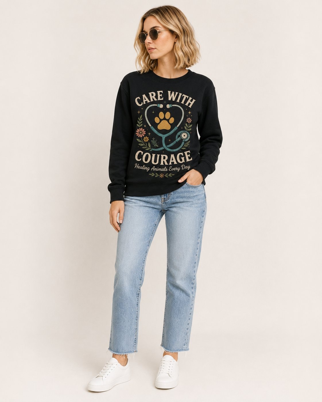 Care With Courage Veterinary Nurse Women's Sweatshirt