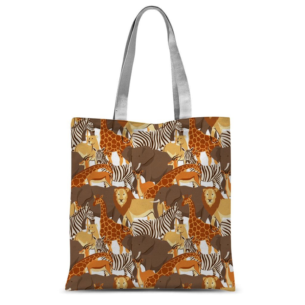 Lion Zebra Giraffe Pattern Classic Sublimation Tote Bag