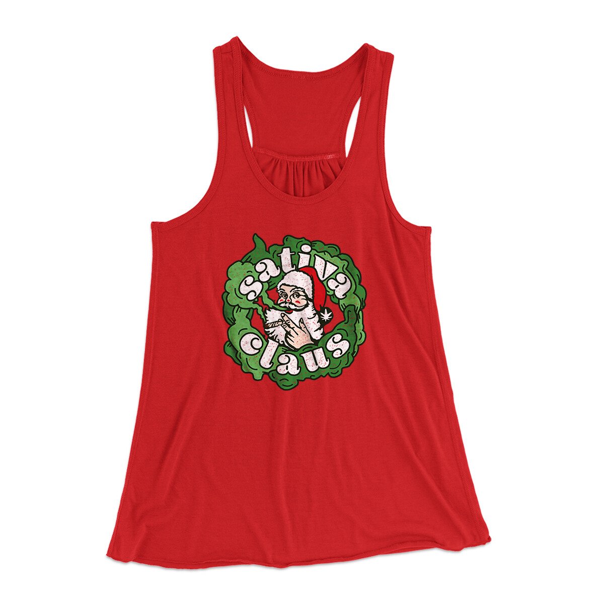 Sativa Claus Women's Flowey Racerback Tank Top